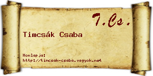 Timcsák Csaba névjegykártya