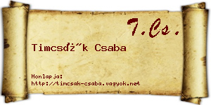 Timcsák Csaba névjegykártya