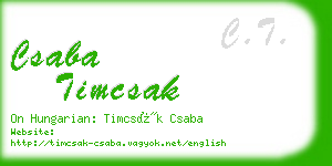 csaba timcsak business card